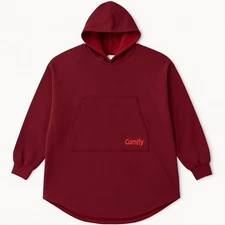 The Comfy Oversized Sweatshirt Hoodie (QVC Exclusive) – Burgundy – NWOT