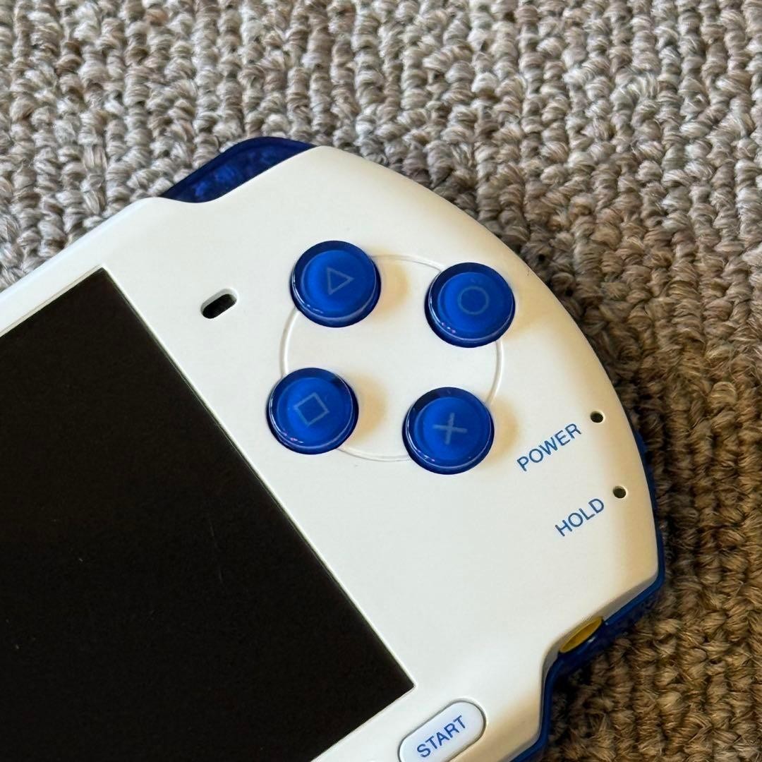 SONY Playstation PSP 3000 Blue White Game Console Good