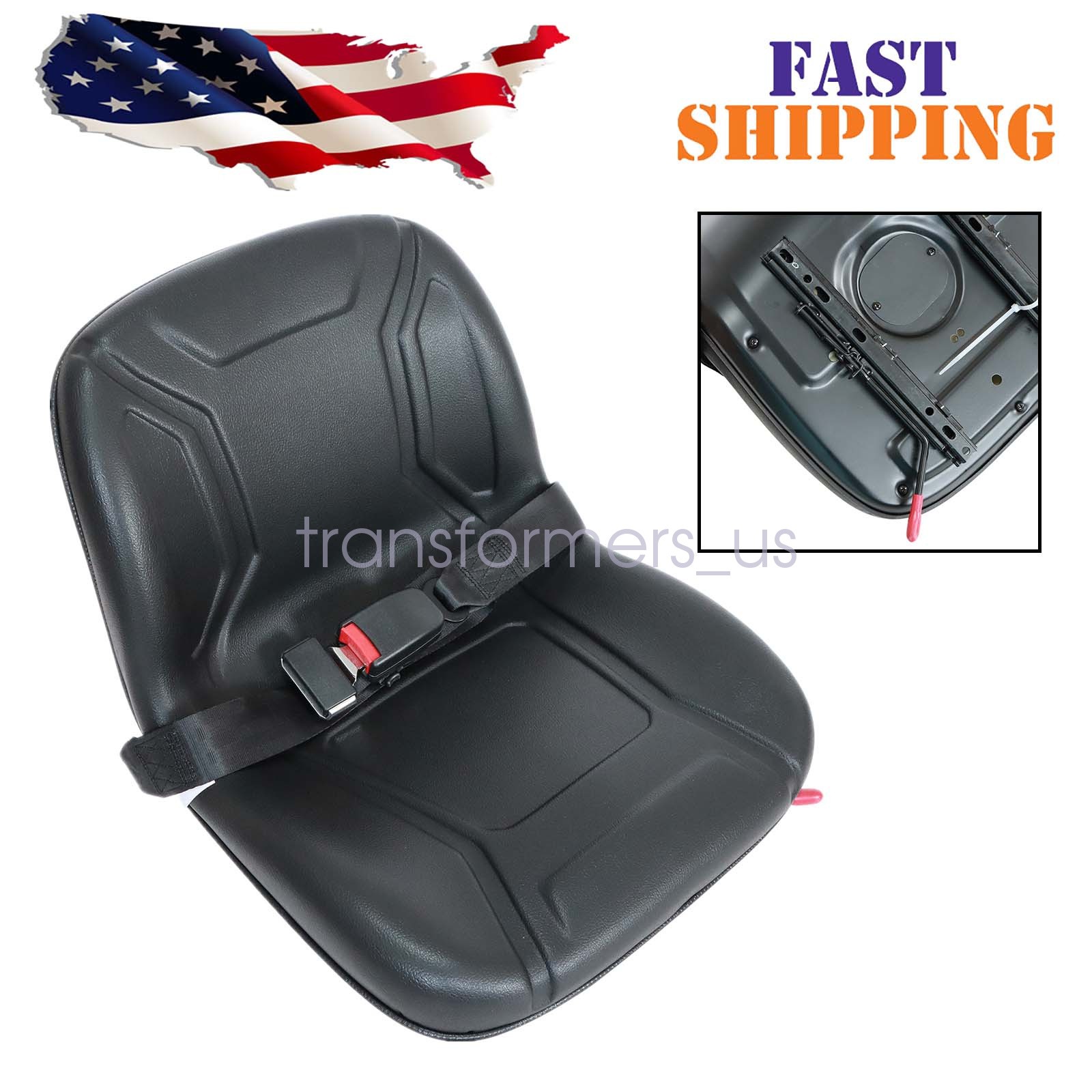 Waterproof Ultra High Back Lawn Mower Seat Black Fits Grasshopper Exmark Ferris