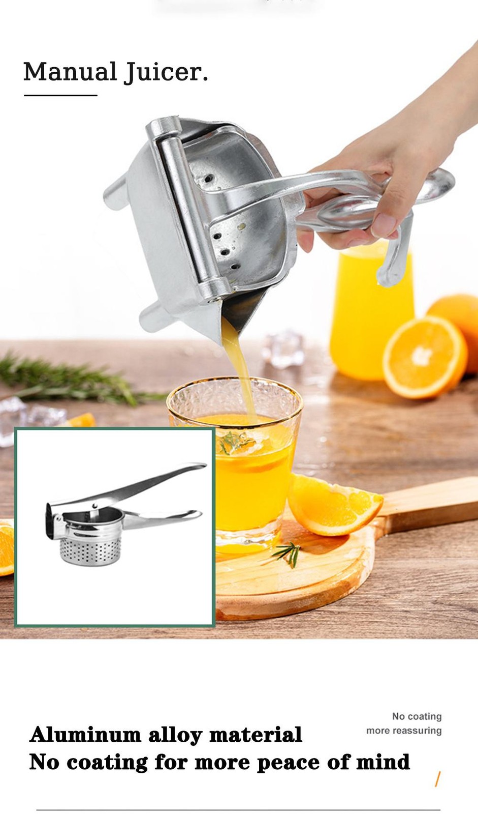 Manual Citrus Juicer Hand Orange Lemon Squeezer Press Potato Masher Ricer Tools
