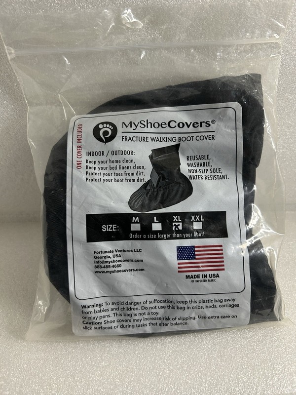 MyShoeCovers Fracture Walking Boot Cover Black Reusable Washable Non-Slip XL