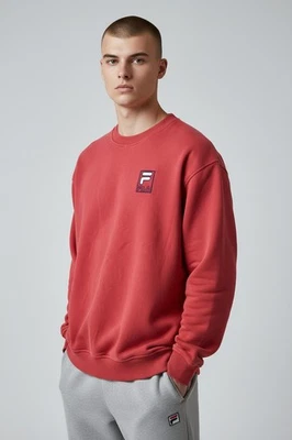 Fila Sweat À Capuche Rouge Logo Brodé Y2K Taille M - Photo 1/4