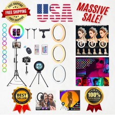 76'' Tall Selfie Ring Light with Sunset Lamp  51 Color Modes for iPhone/TikTok