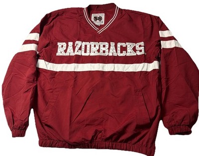 Vtg 58 sports Arkansas Razorbacks Pullover Jacket Sz Med NCAA Football
