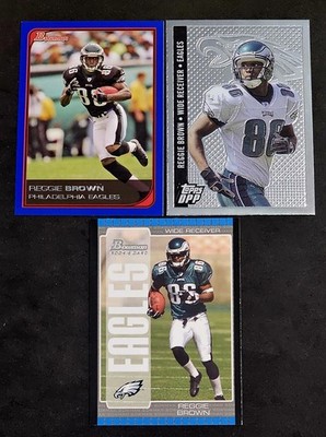 ''05 Bowman RC -''06 Topps & Bowman #188/500 Reggie Brown Phi Eagles 3 Pc Set