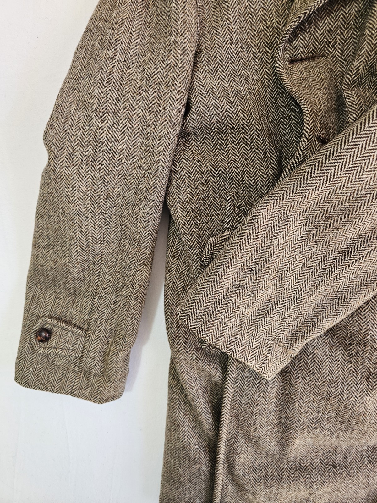 Vintage Tweed Herringbone Brown Lined Jacket 36  Lakeland Lawrence Union Made thumbnail 15