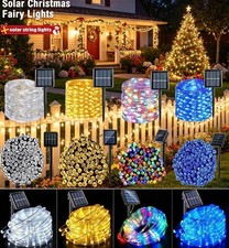 Solar Powered Rope Fairy String Lights Waterproof Outdoor Garden Pool Decoration