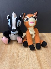 Vintage Disney Store Bambi and Flower Mini Plush Bean Bag Toys