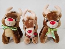 Rudolph The Red Nose Reindeer Plush 2-10" 1-9" By Applause Vintage Lot Of 3