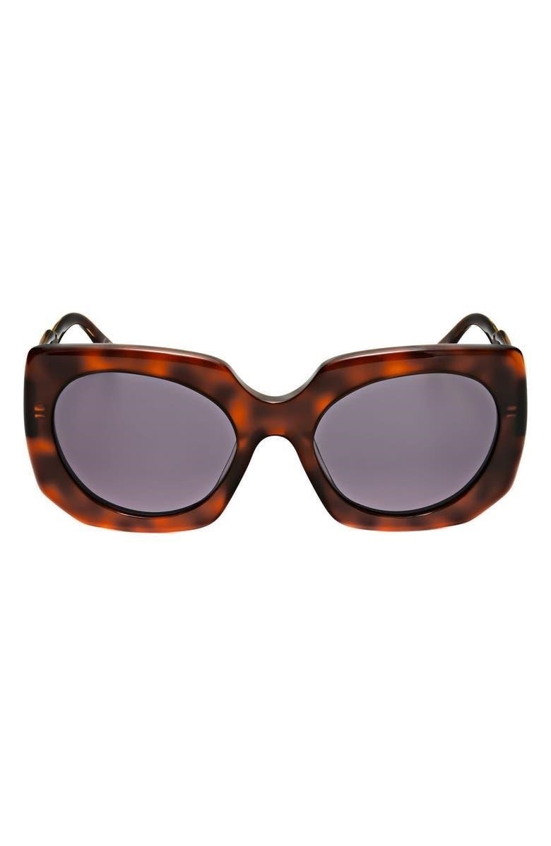 New Marni Women 56mm Square Sunglasses Authentic Tort / Grey