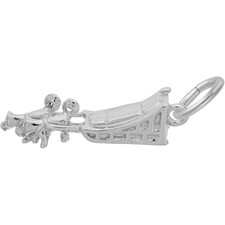 Dog Sled Charm - Metal - Sterling Silver