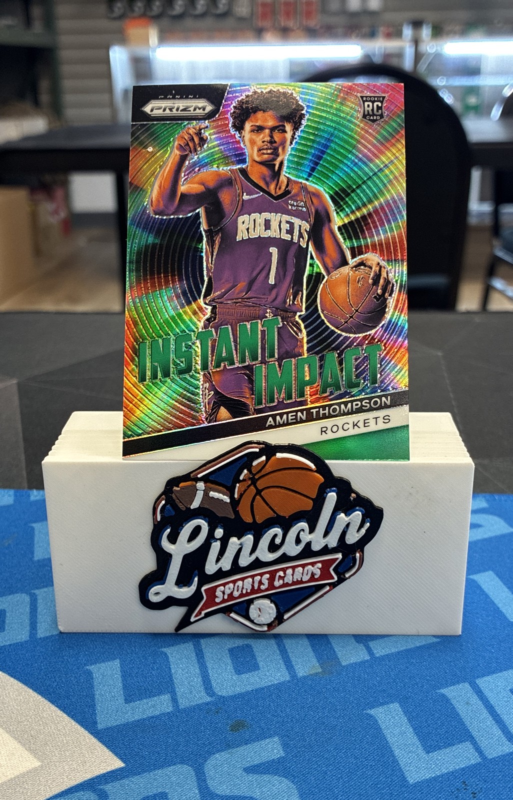 2023-24 Panini Prizm - Instant Impact Amen Thompson #18 Green Prizm (RC)