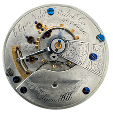 Antique 18s 1888 Elgin 5 15J Mechanical Open Face Pocket Watch Movement 44 USA