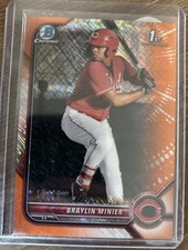 2022 Bowman - Chrome  Braylin Minier #BCP-93 Orange Mojo Refractor /25 (RC)