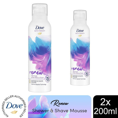 Taubenbad Therapie erneuern Duschen & Rasieren Mousse mit violettem & Hibiskus Duft 2x200ml