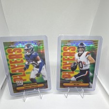 2025 Topps Chrome Power Players Refractor Rookie Lot (2) Bo Nix Abdul Carter