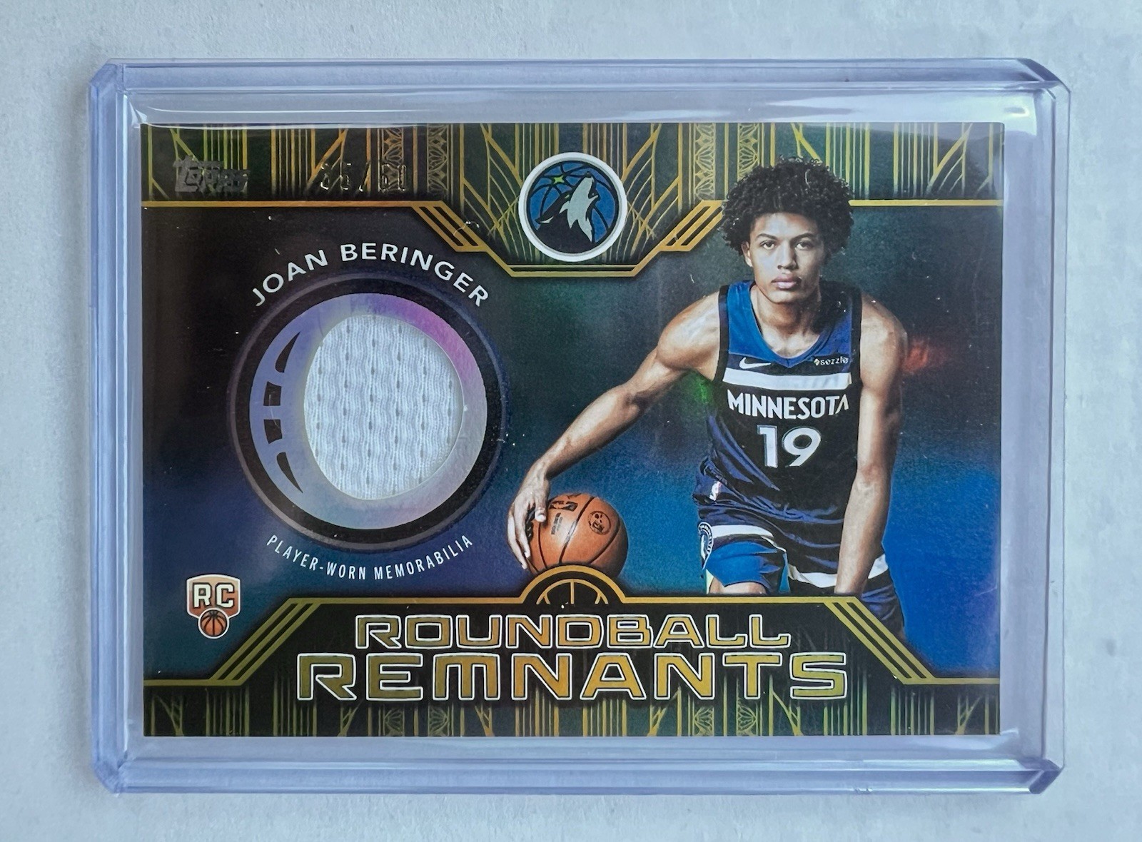2025-26 Topps Basketball JOAN BERINGER RC Roundball Remnants Gold  #35 /50