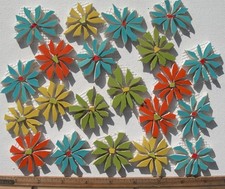 21 Daisy Mosaic Tiles Mixed Size  Color Broken China Plate Floral Tiles