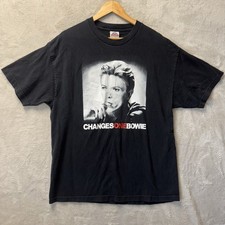 VTG David Bowie Ziggy Stardust Alternative Music Band Graphic T Shirt Black LG*
