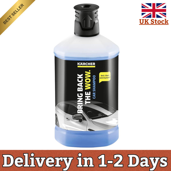 Karcher 3 en 1 Champú Coche 1L Lavadora a Presión Detergente Enchufe y Limpie