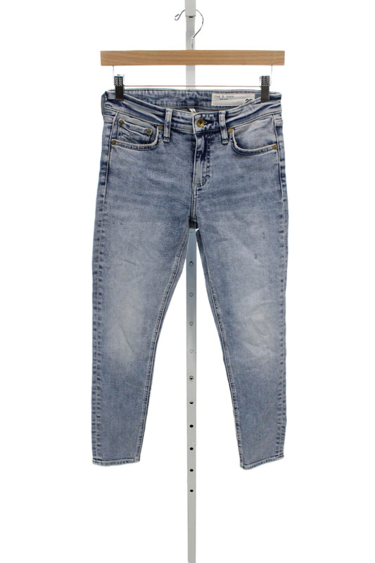 Rag & Bone Women Skinny Jeans Blue Cotton Mid Rise 24 Inseam Size 25
