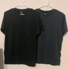Layer 8 Set Of 2 Men's Qwick Dry Short Sleeve Blue T-shirts. Size M NWOT