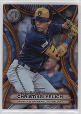 2025 Topps Tribute Orange 15/25 Christian Yelich #21 17ac