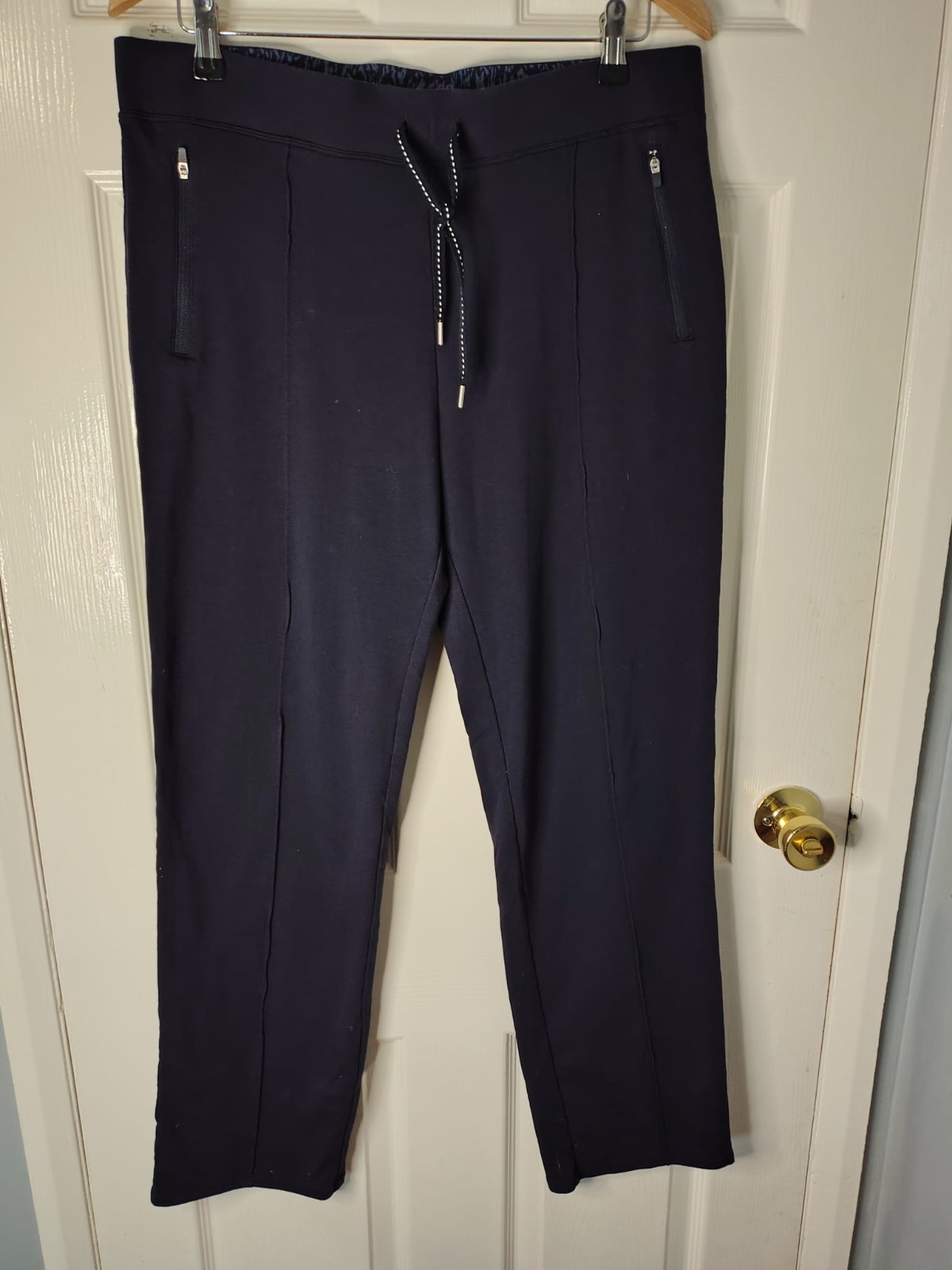 Pantalones de gimnasio M&S Activewear talla 14 azules cintura alta a prueba de sentadillas yoga correr