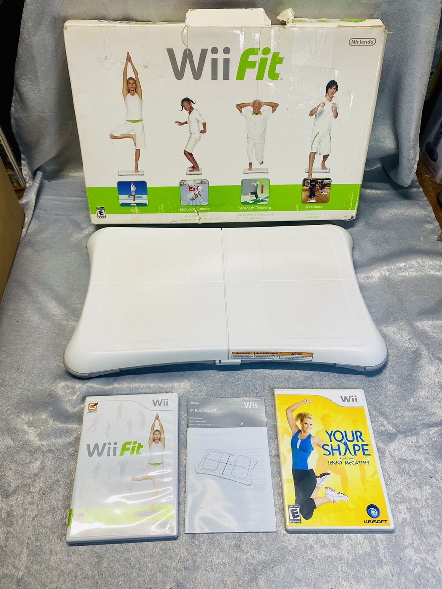 Nintendo Wii Balance Board W/ WI FIT & Jenny Your Shape 2 Games