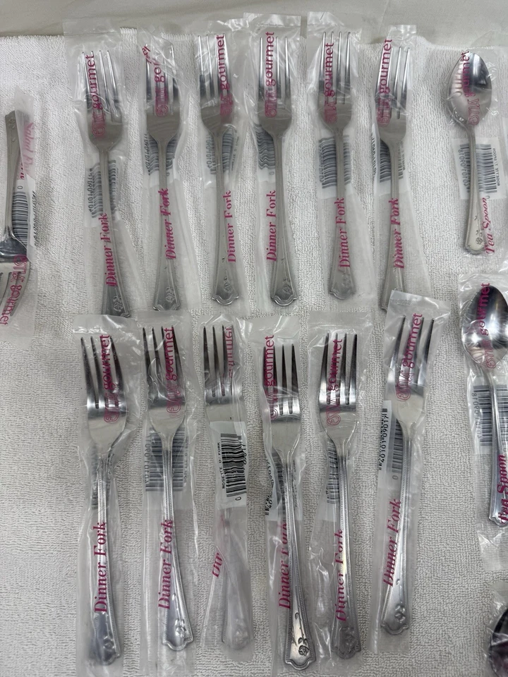 Juego de cubiertos Estia 12 porciones 172 piezas acero inoxidable roseta con cuentas rosa individual Foto 4 de 4