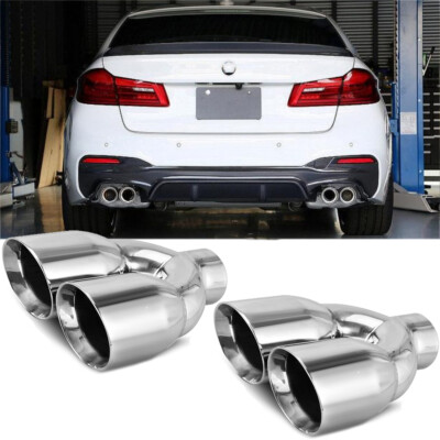 Pair Car Muffler Tip 2.5'' In/3.5'' Slant Cut Outlet Accessories For 5 Series G30