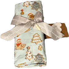 Angel Dear Swaddle Blanket Gingerbread Sleigh Ride Christmas Tree Luxurious Soft