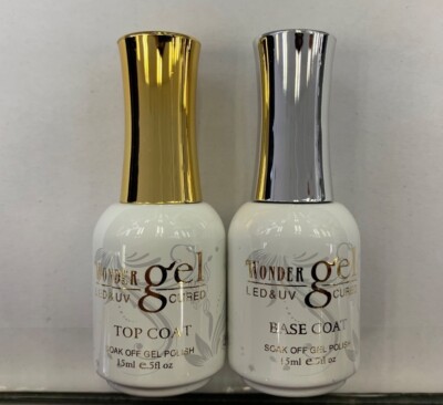 Wonder Gel UV/LED Soak off Gel (No-Wipe) Top Coat + Base Coat Duo ON Sale!