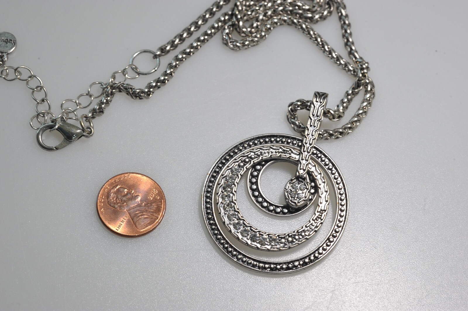 Ruby Road Silver Tone Statement  dangle charm rhi… - image 3