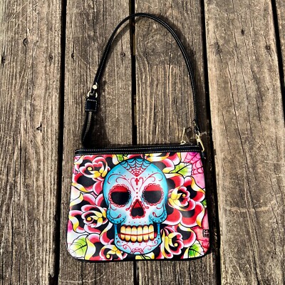 Tattoo Day of the Dead Sugar Skull Punk Goth Emo Shoulder Purse Bag