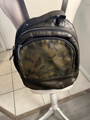 Margot Camo Print Leather Olive Green Backpack Purse | eBay display picture 3