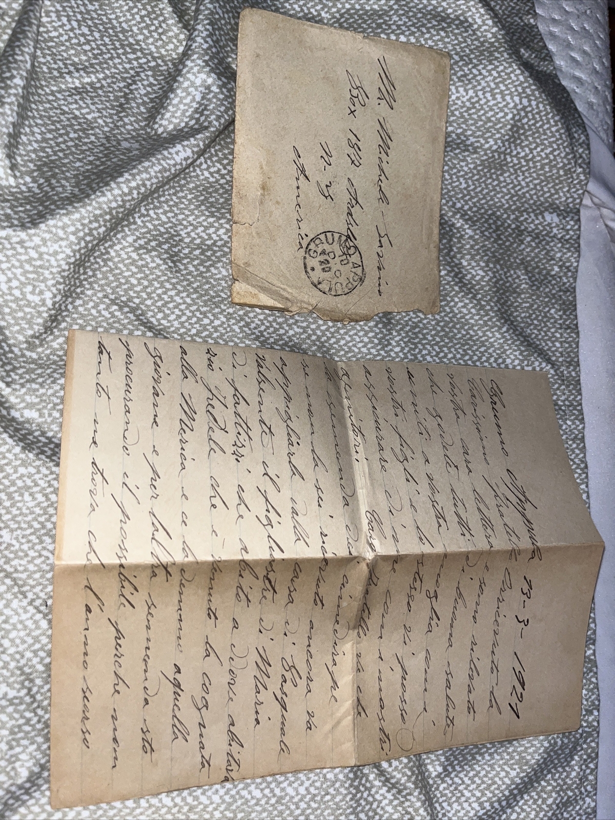 5 Antique Letters Grumo Appula Bari Italy to Ardseley NY: Savino Genealogy