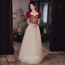 Bride Toast Dress A-Line Ball Dress Women Elegant Short Sleeve Mesh Gown Dress