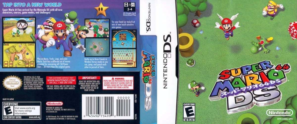 Super Mario 64 DS Box Art Case Insert Cover Only | eBay