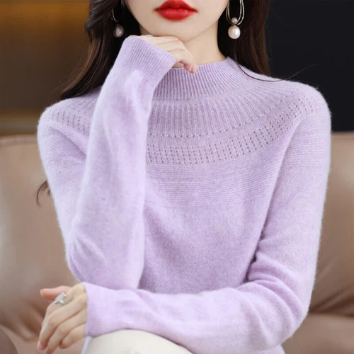 Strick Damen Winter Wolle Kaschmir Strick Pullover Oberteil Pulli Frühling Base Shirt - Bild 1 von 24