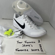 Nike Zoom Rival Distance Men  s Track Spikes Shoes White Black Size 13 DC8725-100