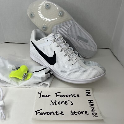Nike Zoom Rival Distance Men's Track Spikes Shoes White Black Size