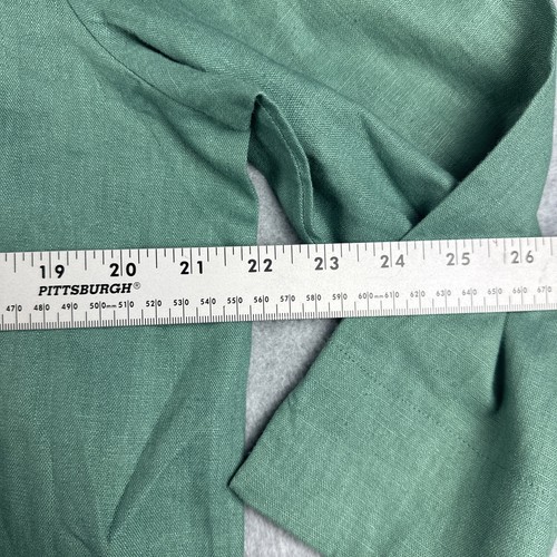 Blair Blouse Jacket Tunic Top Shirt Womens M Green Linen Rayon 3/4 Slv - Picture 4 of 7
