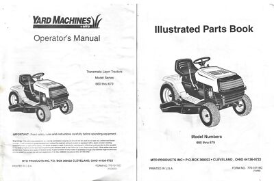 Yard Machine by MTD Operators Manual & Parts Book Lawn Tractors Series