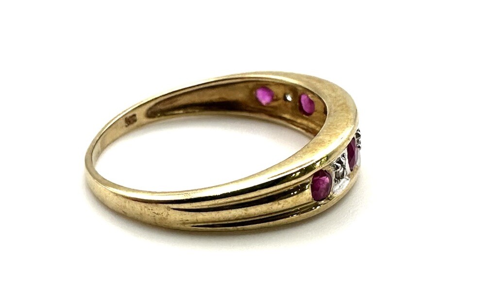 9ct Gold Ruby Diamond Ring 9K Gold Ruby Diamond E… - image 14