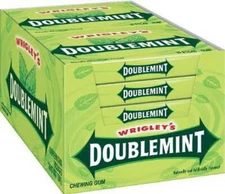 WRIGLEY'S DOUBLEMINT Chewing Gum, 15 pieces Bulk Master Case (120 packs) 	