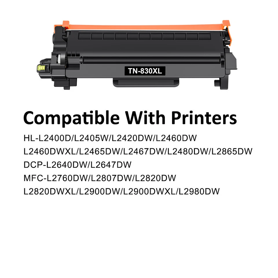 2PK TN830XL Toner For Brother TN830 XL DCP-L2640DW HL-L2405W L2460DW MFC-L2820DW - Image 4 of 4