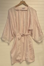 Vtg Rosa Puleo Sz le Lily of France Lingerie Lace Robe Pink M