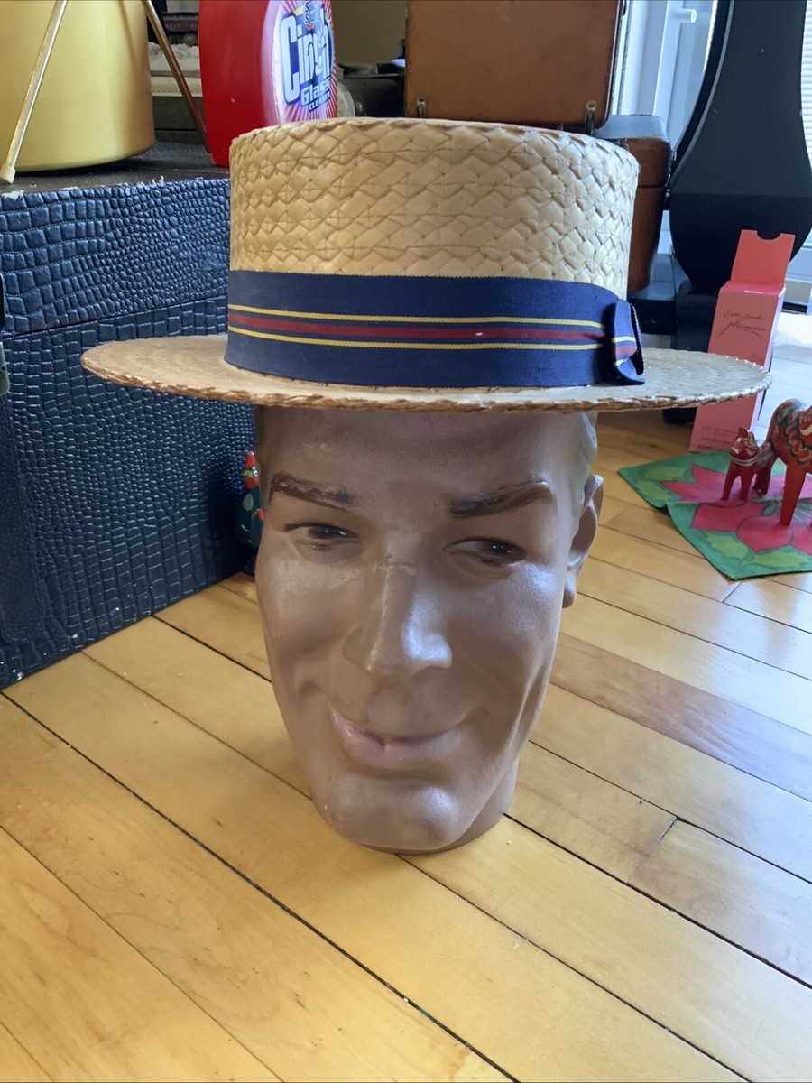 Mens Vintage Master Mode Shower Proof Fine Skimmer Straw Boater