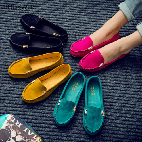 Women Flats Shoes Loafers Candy Color Slip Ballet Flats Comfortable Ladies Shoes - Afbeelding 1 van 19